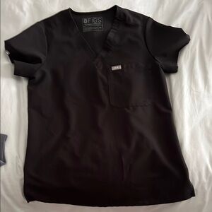 FIGS Black Catarina Scrub Top